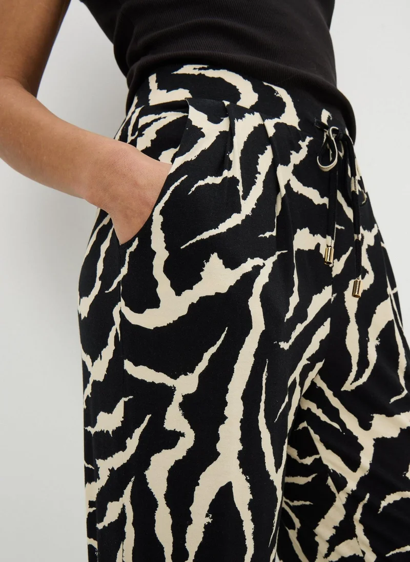 Matalan Black/White Black Zebra Print Harem Trousers for Women | Best Price UAE